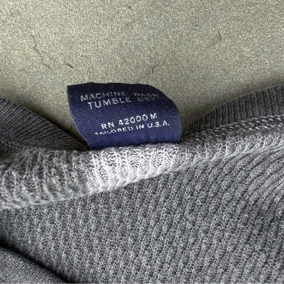 SOLD - Vintage 80s Overdyed Upcycled Grey Black Waffle Knit Thermal Made in USA - Picture 6 of 8